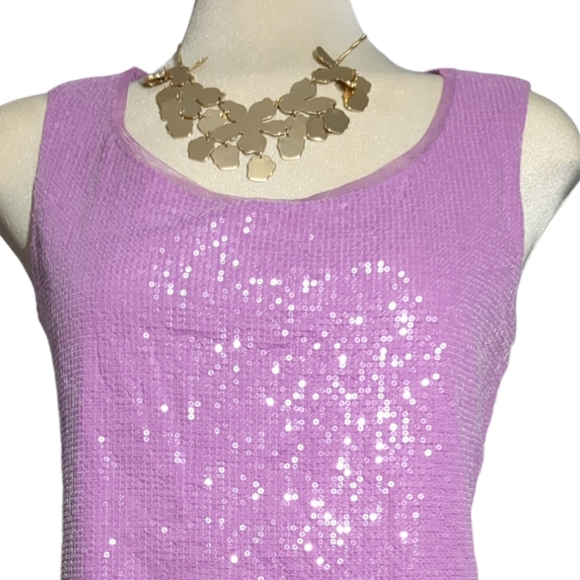 VOLDWATER Purple Sequin Sleeves Top Size M - Picture 8 of 9